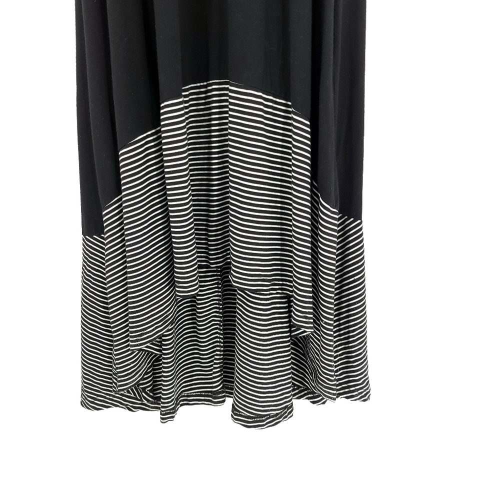 Bobeau Maxi Dress Black White Striped Hi Low S - Picture 3 of 8